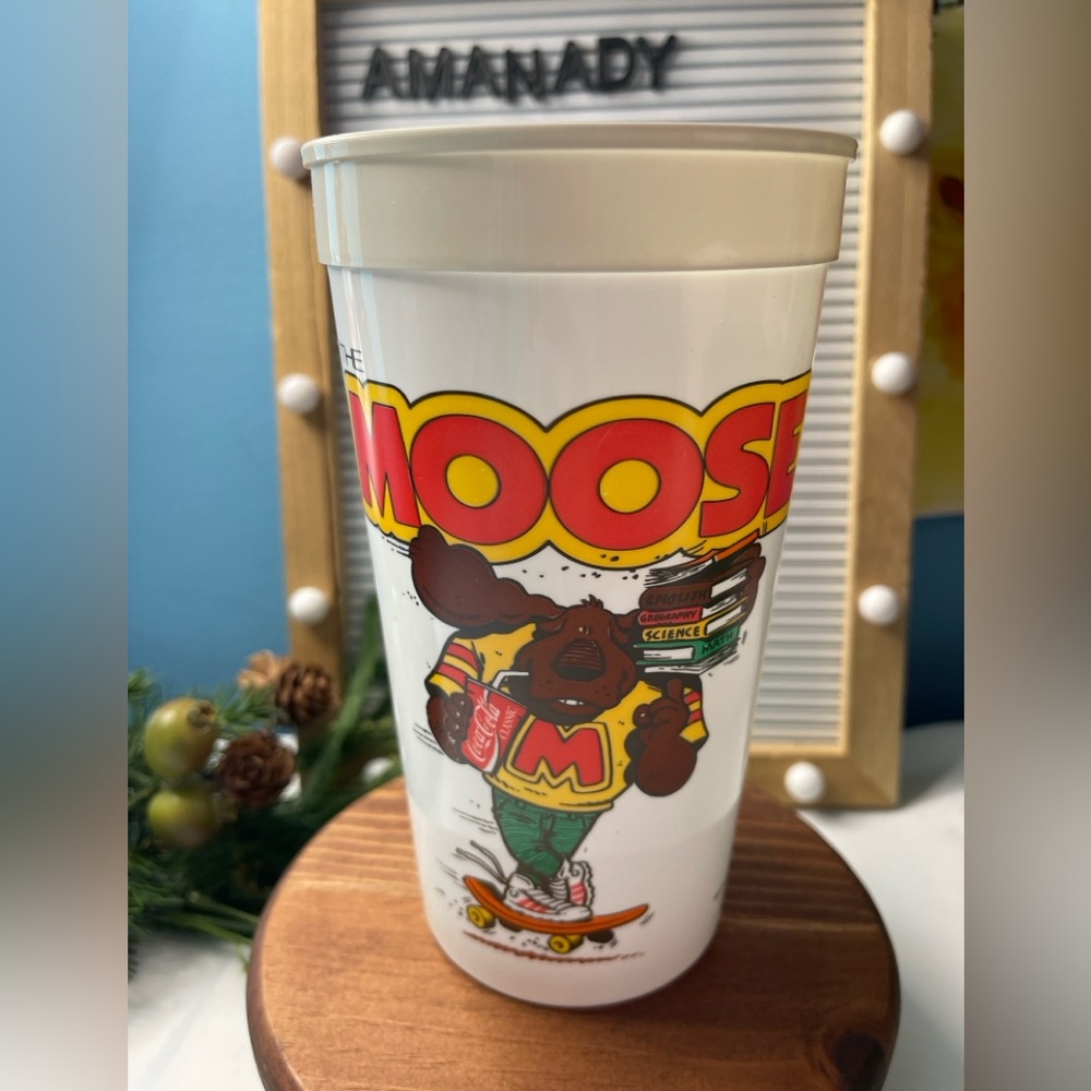 Hardee’s The Moose Summer ’89 Plastic Cup • Coca-Cola Promo • 1989 Vintage